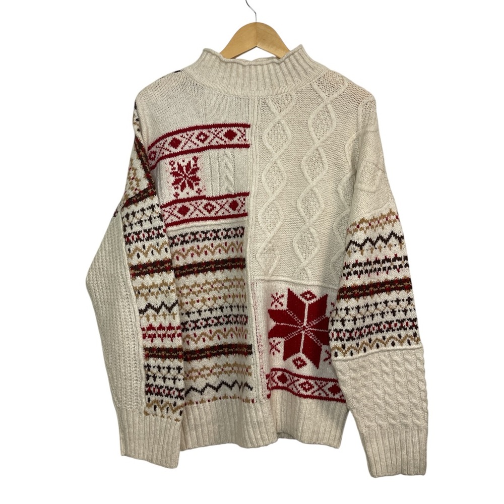 American Eagle Fair Isle Patchwork Knit Sweater L